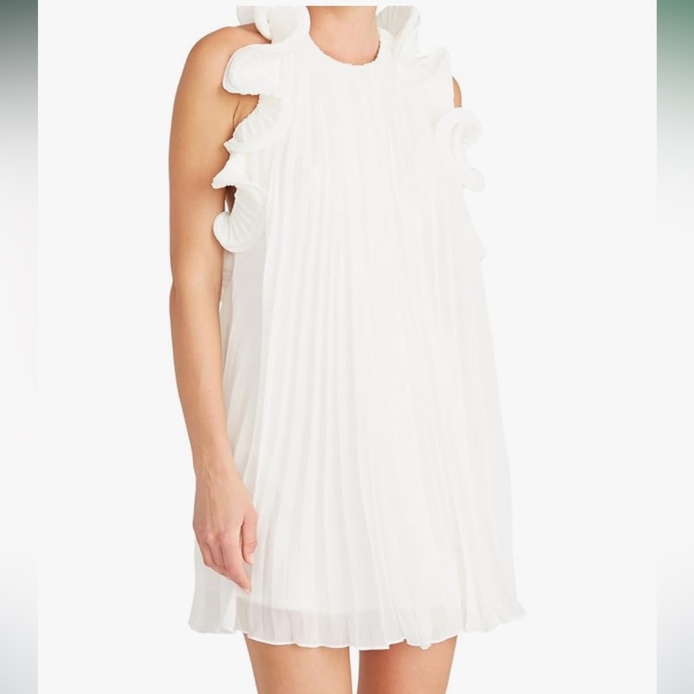 AMUR Mimi Halter Neck Frill Off White Mini Dress.‎ Size 8. NWT. - Picture 4 of 17